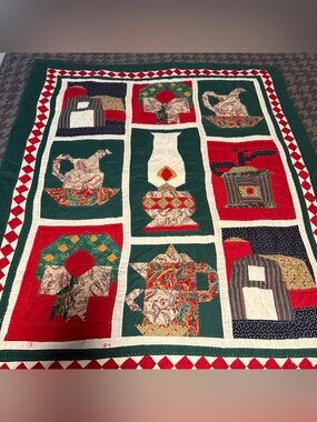 Vintage Christmas HANDMADE Quilt Sampler Christmascore Cabin Cottage farmhouse